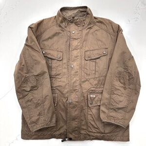 TUMI Men's Olive Green Safari/Military Style Utility Jacket Coat Large
